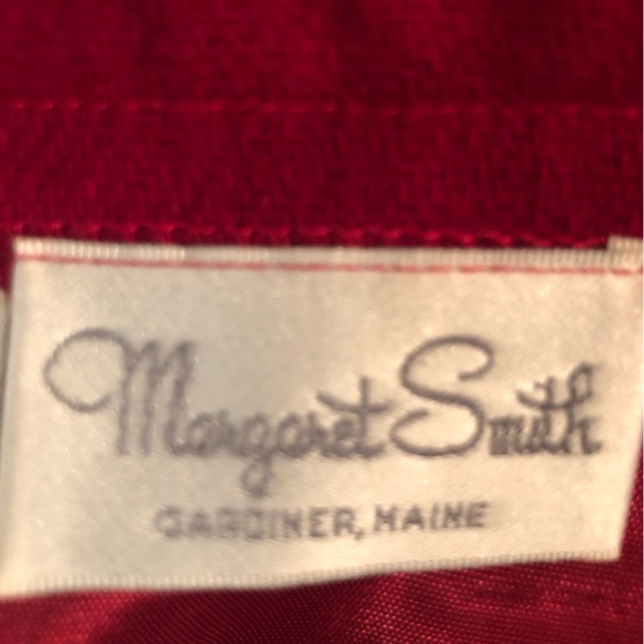 Margaret Smith Wool Skirt Womens 16 Button Down with lining Red - Picture 3 of 10